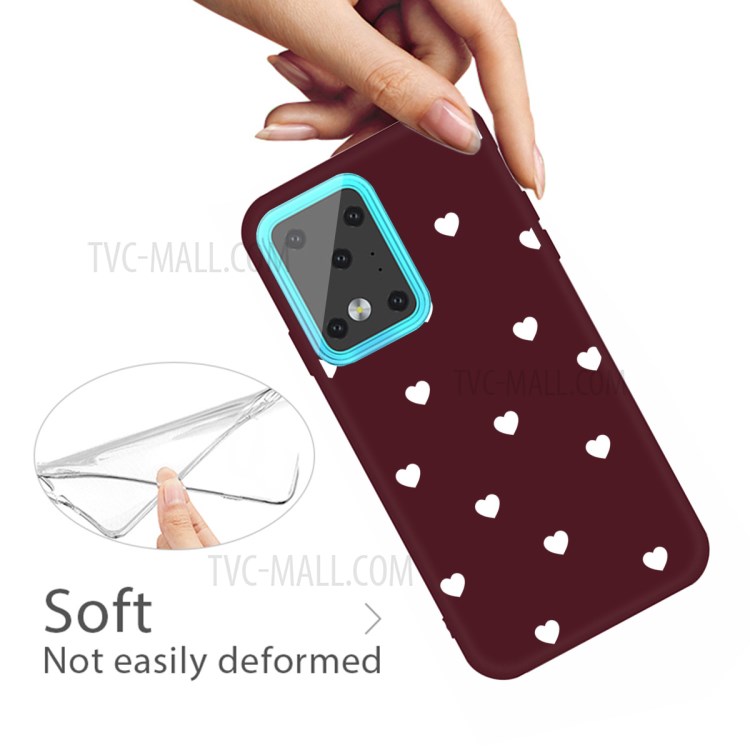 Heart Skin Matte TPU Phone Shell for Samsung Galaxy S20 Ultra - Wine Red-4