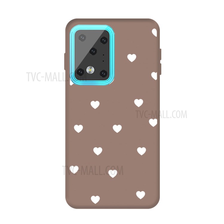 Heart Skin Matte TPU Phone Shell for Samsung Galaxy S20 Ultra - Khaki-1