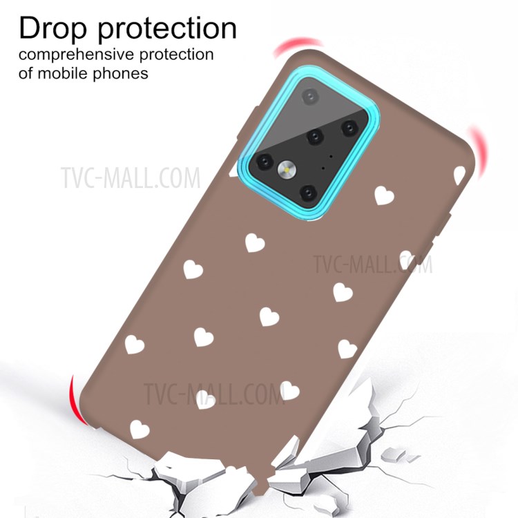 Heart Skin Matte TPU Phone Shell for Samsung Galaxy S20 Ultra - Khaki-3