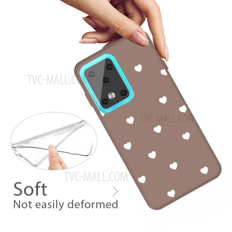 Heart Skin Matte TPU Phone Shell for Samsung Galaxy S20 Ultra - Khaki-4