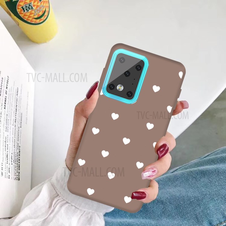 Heart Skin Matte TPU Phone Shell for Samsung Galaxy S20 Ultra - Khaki-5