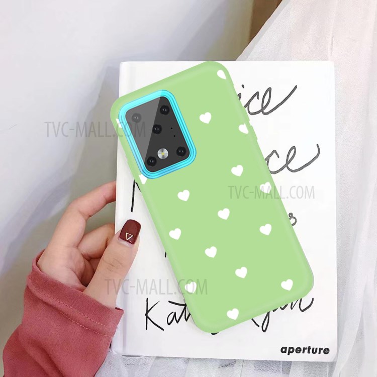 Heart Skin Matte TPU Phone Shell for Samsung Galaxy S20 Ultra - Green-2