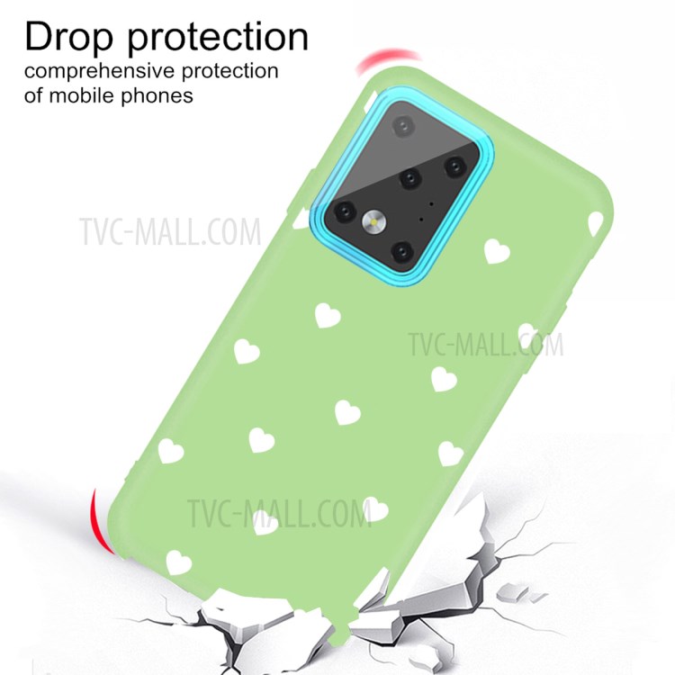 Heart Skin Matte TPU Phone Shell for Samsung Galaxy S20 Ultra - Green-3