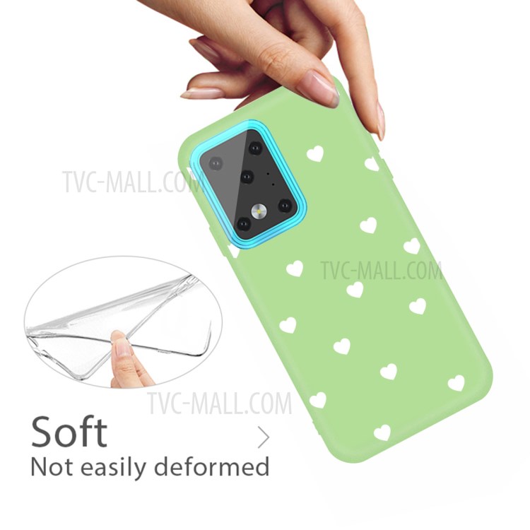 Heart Skin Matte TPU Phone Shell for Samsung Galaxy S20 Ultra - Green-4