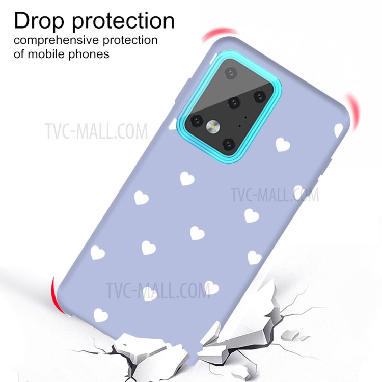 Heart Skin Matte TPU Phone Shell for Samsung Galaxy S20 Ultra - Blue-3