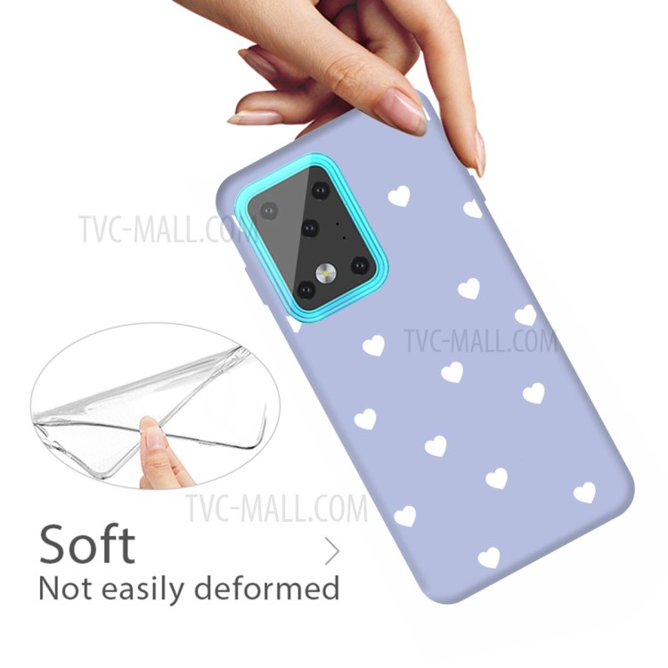 Heart Skin Matte TPU Phone Shell for Samsung Galaxy S20 Ultra - Blue-4