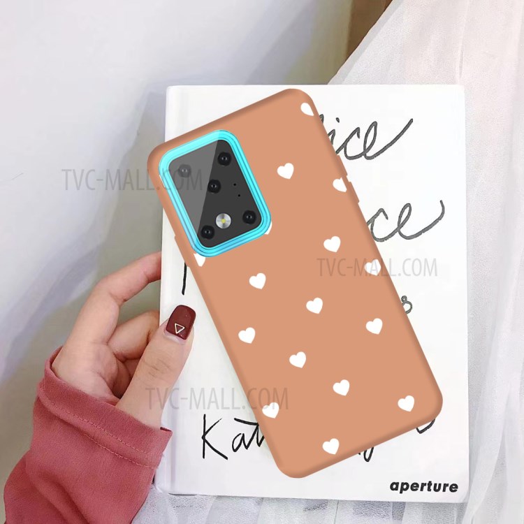 Heart Skin Matte TPU Phone Shell for Samsung Galaxy S20 Ultra - Coral-2