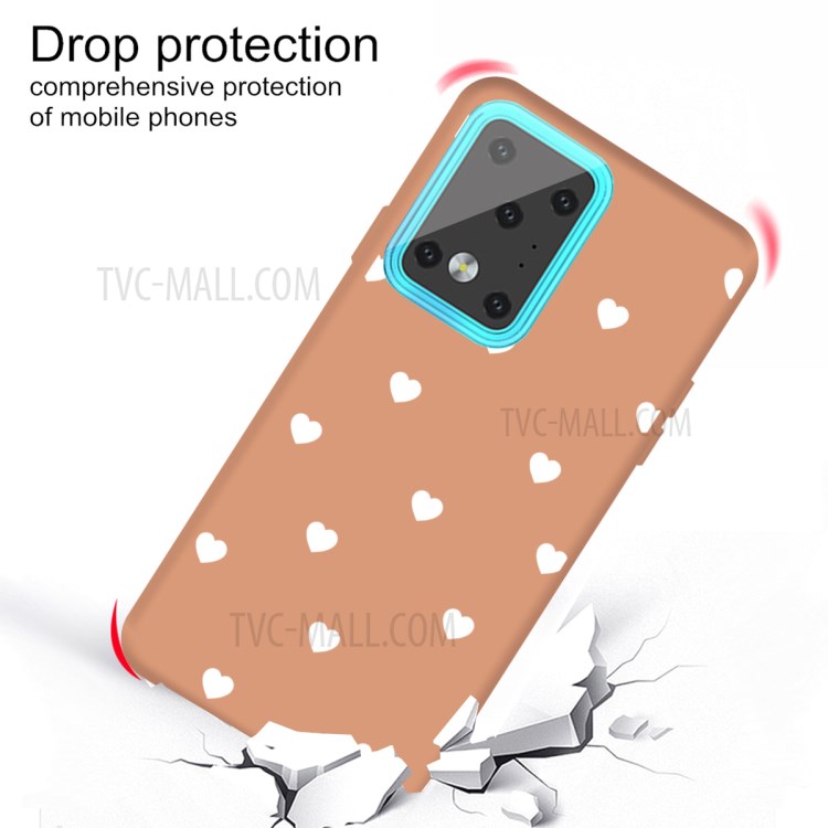 Heart Skin Matte TPU Phone Shell for Samsung Galaxy S20 Ultra - Coral-3