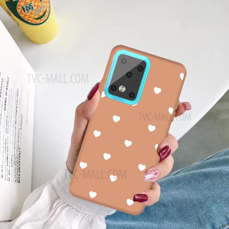 Heart Skin Matte TPU Phone Shell for Samsung Galaxy S20 Ultra - Coral-5