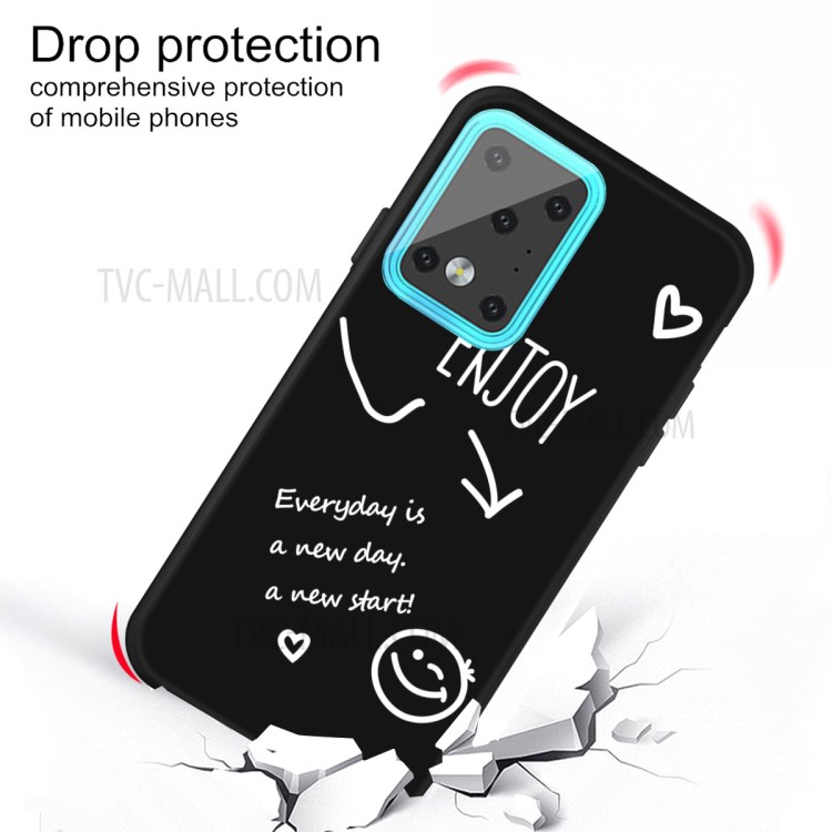 Letters Printing Matte TPU Phone Case for Samsung Galaxy S20 Ultra - Black-3