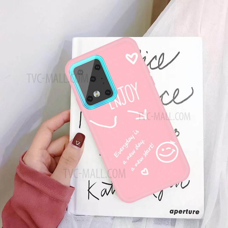 Letters Printing Matte TPU Phone Case for Samsung Galaxy S20 Ultra - Pink-2