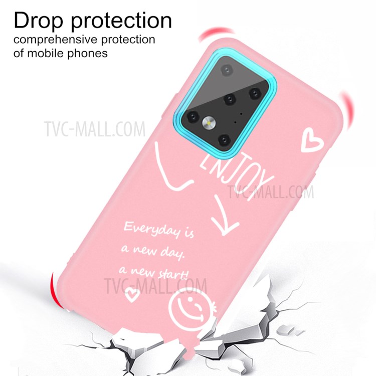 Letters Printing Matte TPU Phone Case for Samsung Galaxy S20 Ultra - Pink-3