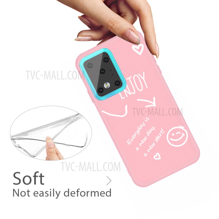 Letters Printing Matte TPU Phone Case for Samsung Galaxy S20 Ultra - Pink-4