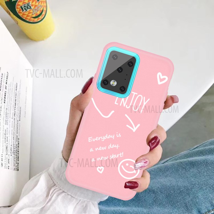 Letters Printing Matte TPU Phone Case for Samsung Galaxy S20 Ultra - Pink-5