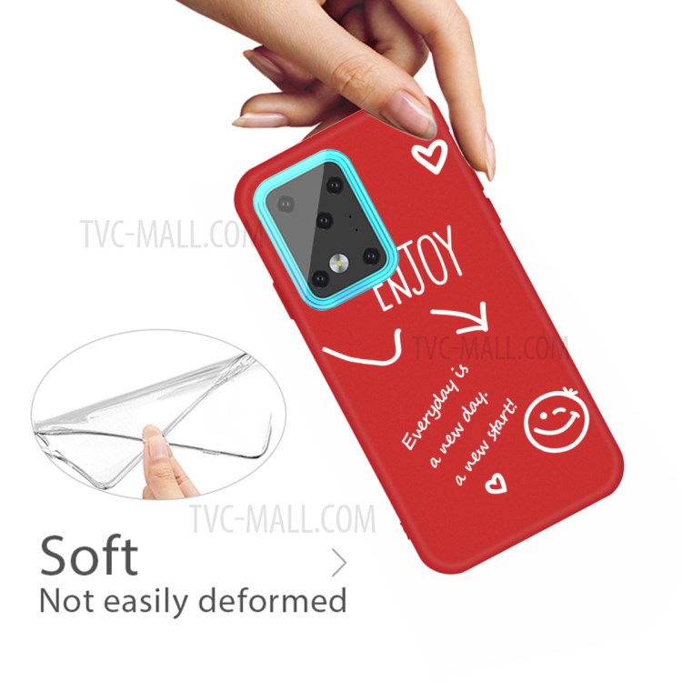 Letters Printing Matte TPU Phone Case for Samsung Galaxy S20 Ultra - Red-4