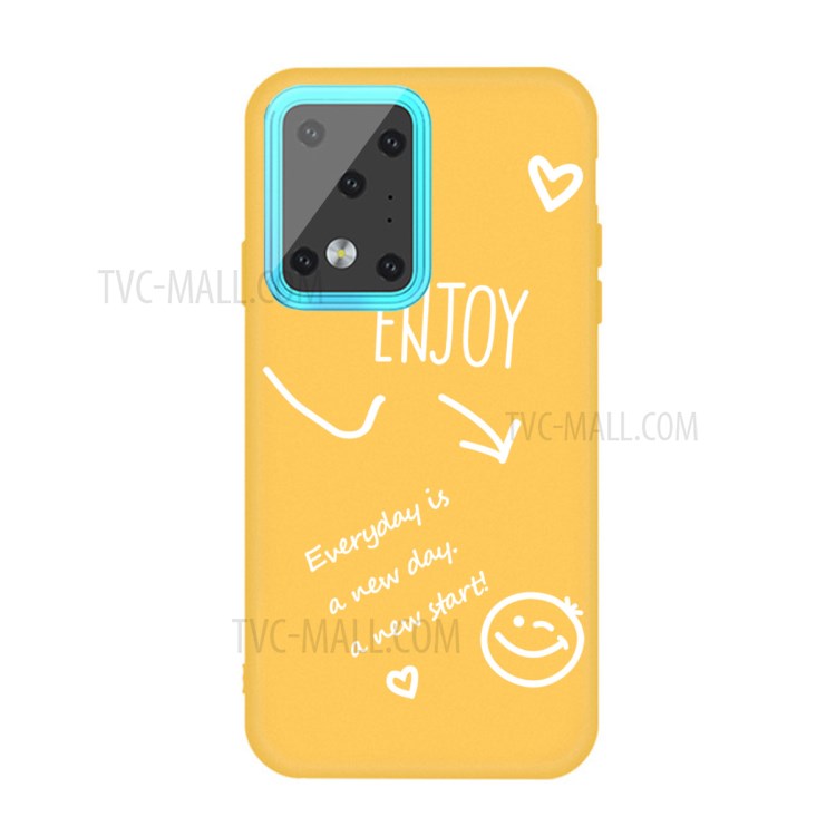 Letters Printing Matte TPU Phone Case for Samsung Galaxy S20 Ultra - Yellow-1