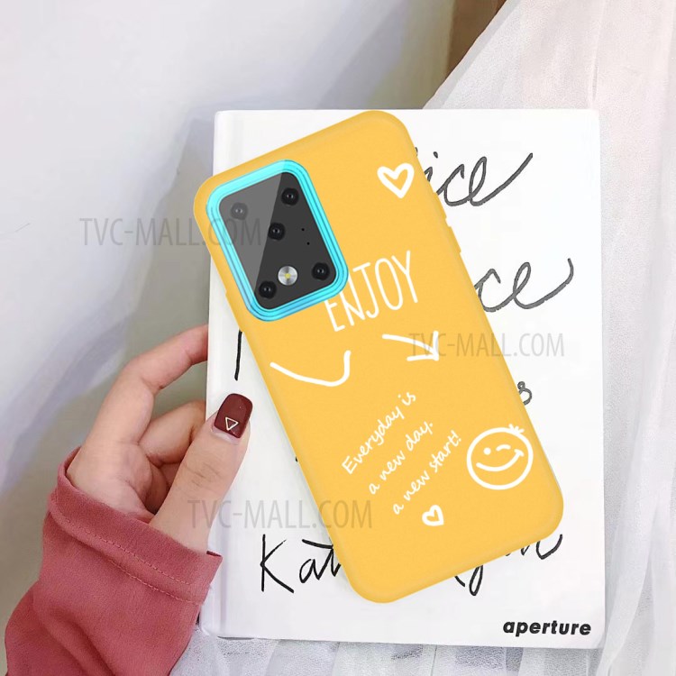 Letters Printing Matte TPU Phone Case for Samsung Galaxy S20 Ultra - Yellow-2