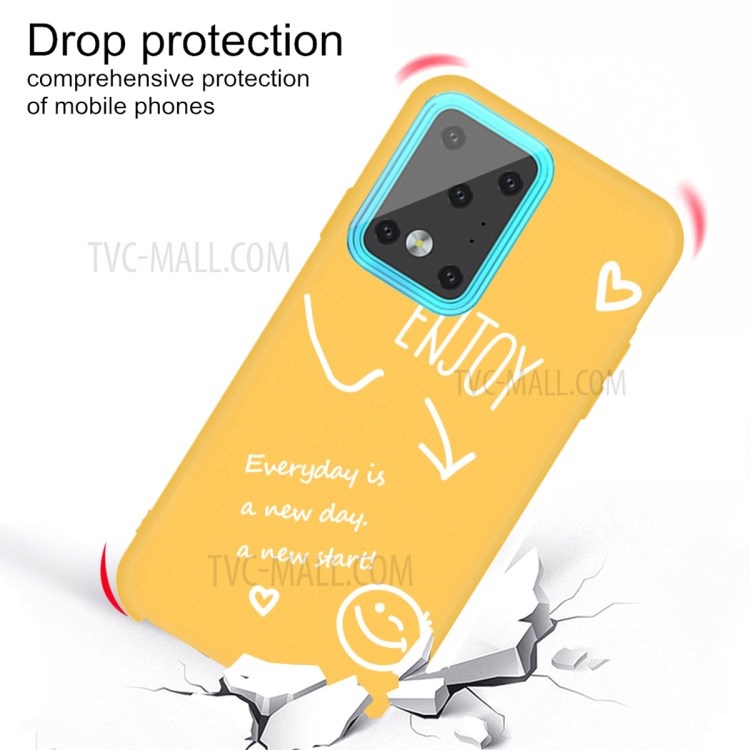 Letters Printing Matte TPU Phone Case for Samsung Galaxy S20 Ultra - Yellow-3