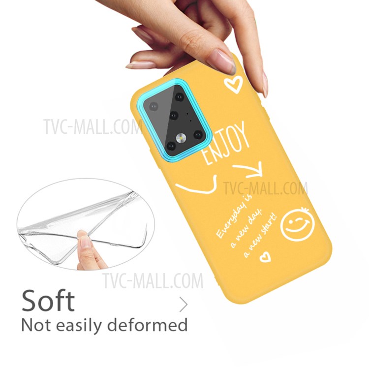 Letters Printing Matte TPU Phone Case for Samsung Galaxy S20 Ultra - Yellow-4