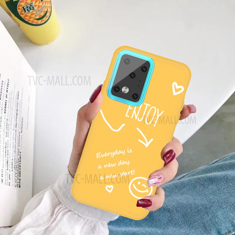 Letters Printing Matte TPU Phone Case for Samsung Galaxy S20 Ultra - Yellow-5