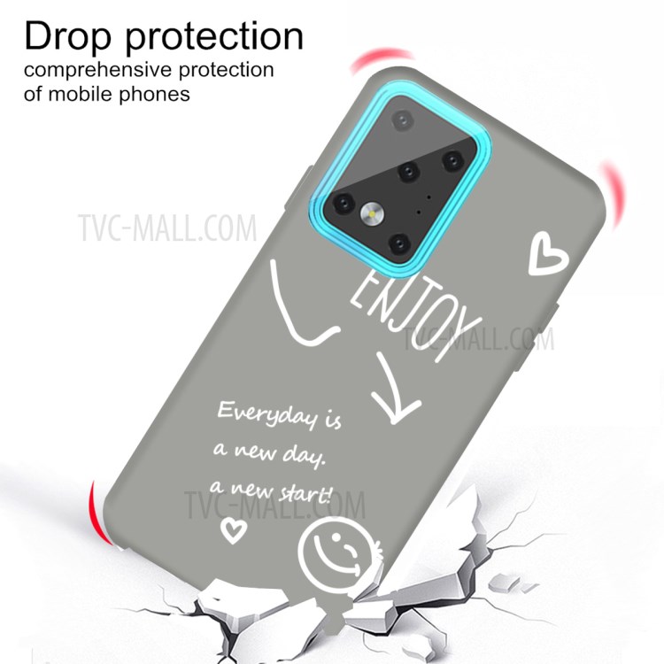 Letters Printing Matte TPU Phone Case for Samsung Galaxy S20 Ultra - Grey-3