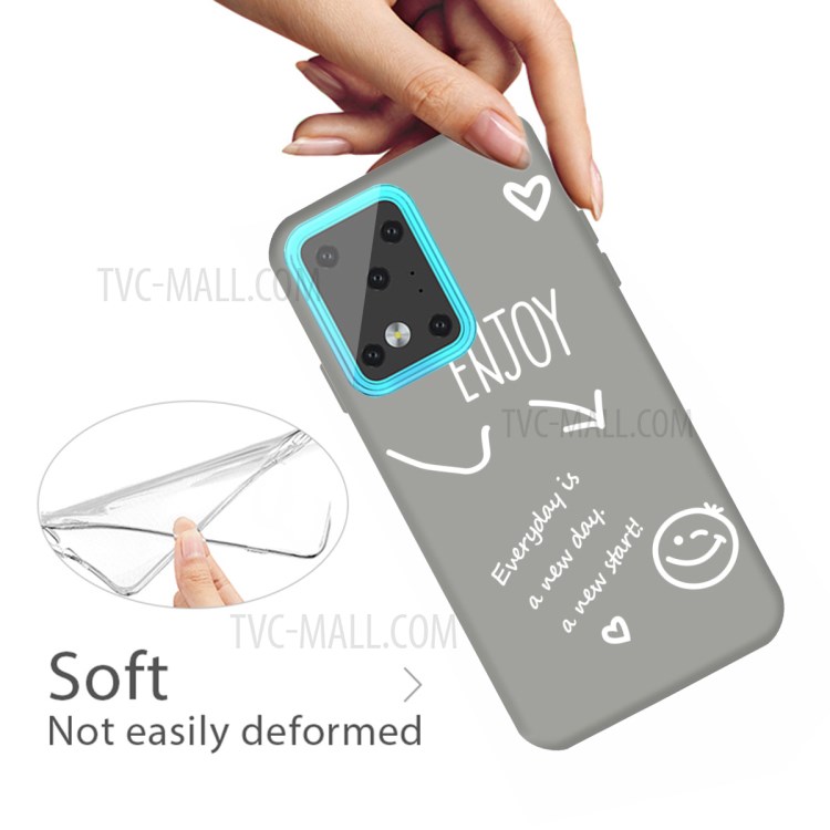 Letters Printing Matte TPU Phone Case for Samsung Galaxy S20 Ultra - Grey-4