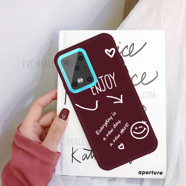 Letters Printing Matte TPU Phone Case for Samsung Galaxy S20 Ultra - Wine Red-2