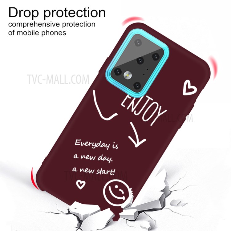 Letters Printing Matte TPU Phone Case for Samsung Galaxy S20 Ultra - Wine Red-3