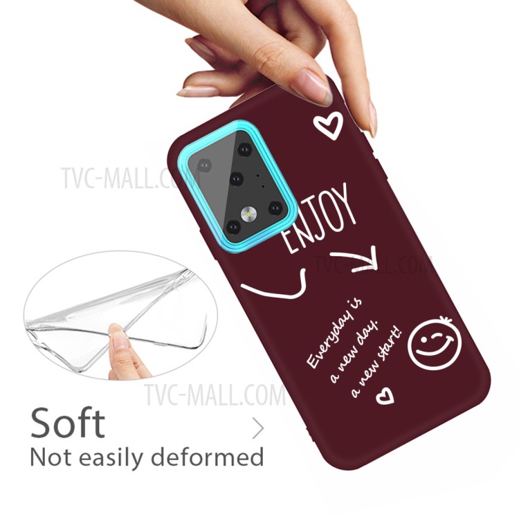 Letters Printing Matte TPU Phone Case for Samsung Galaxy S20 Ultra - Wine Red-4