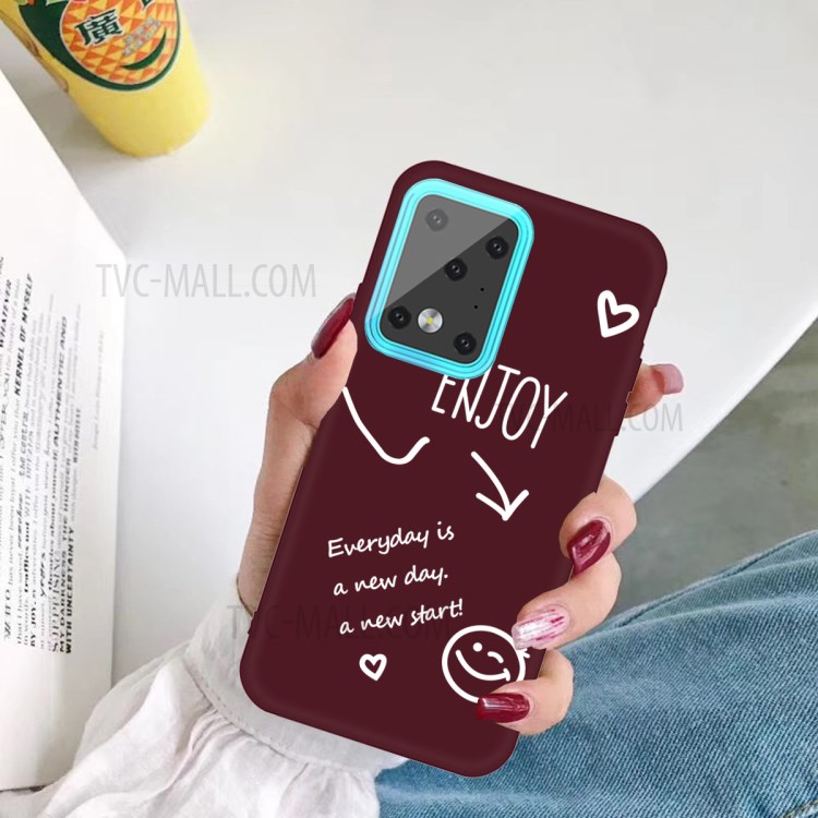 Letters Printing Matte TPU Phone Case for Samsung Galaxy S20 Ultra - Wine Red-5