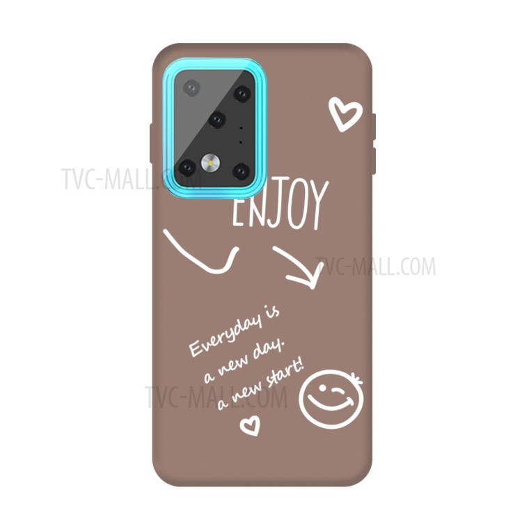 Letters Printing Matte TPU Phone Case for Samsung Galaxy S20 Ultra - Khaki-1