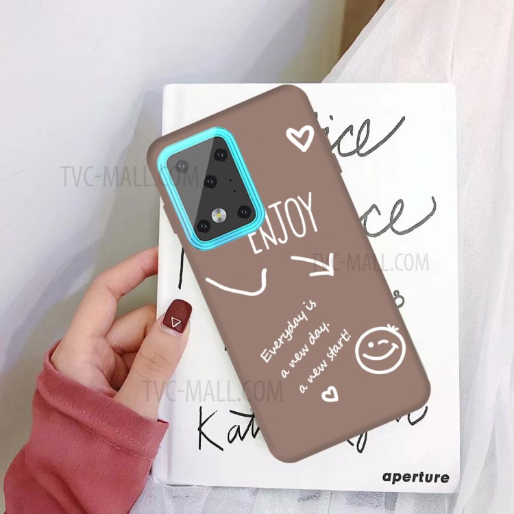 Letters Printing Matte TPU Phone Case for Samsung Galaxy S20 Ultra - Khaki-2