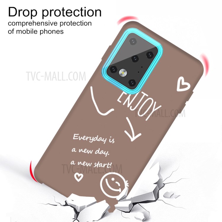 Letters Printing Matte TPU Phone Case for Samsung Galaxy S20 Ultra - Khaki-3