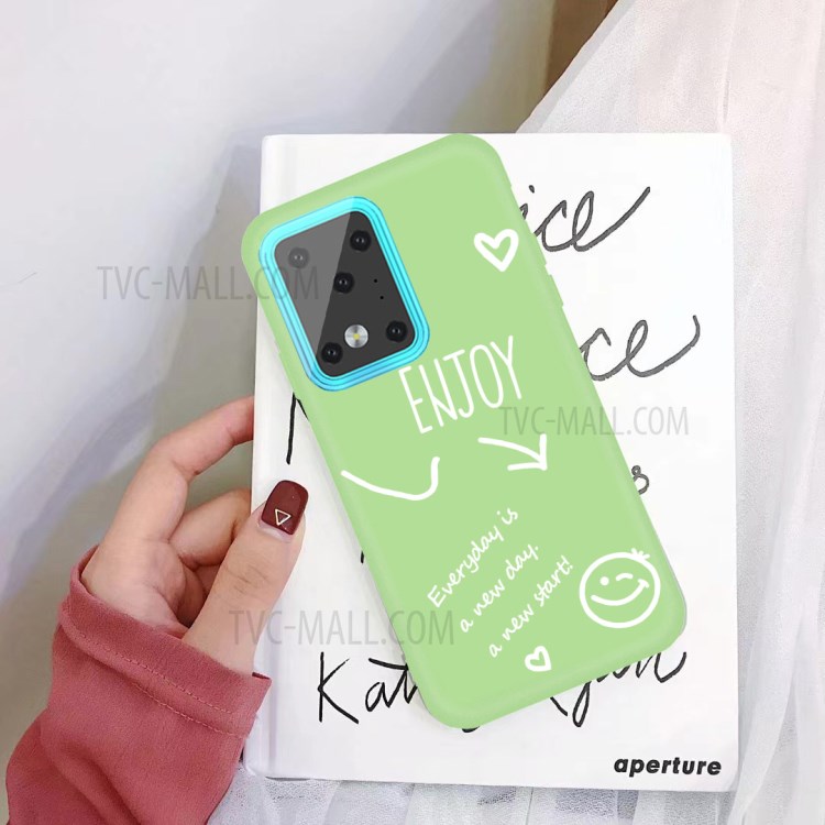 Letters Printing Matte TPU Phone Case for Samsung Galaxy S20 Ultra - Green-2