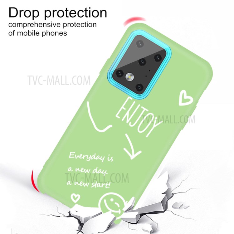 Letters Printing Matte TPU Phone Case for Samsung Galaxy S20 Ultra - Green-3