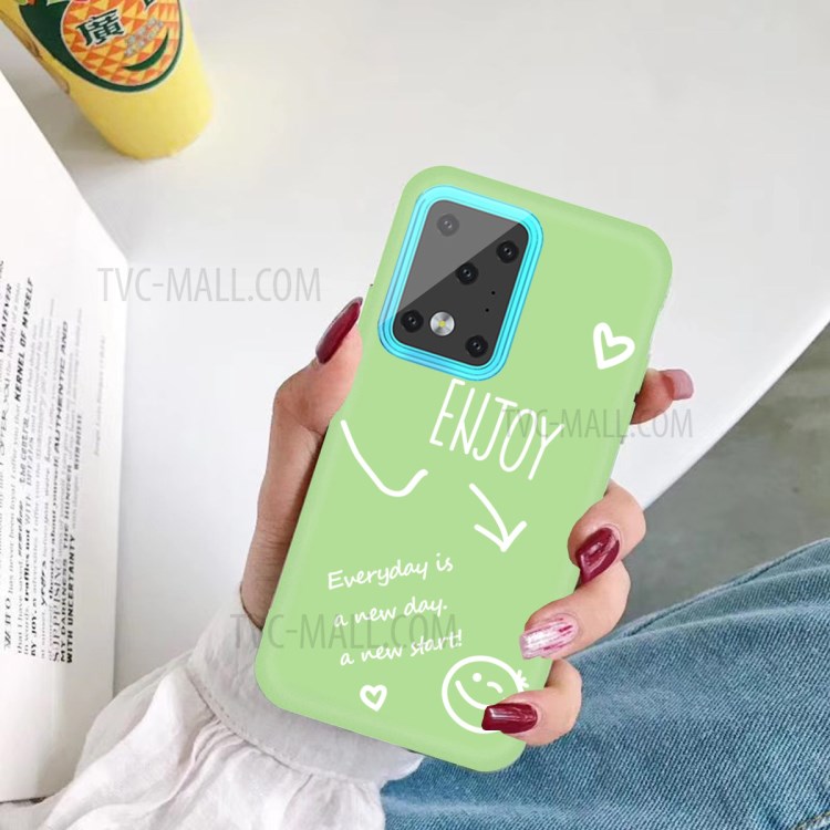 Letters Printing Matte TPU Phone Case for Samsung Galaxy S20 Ultra - Green-5