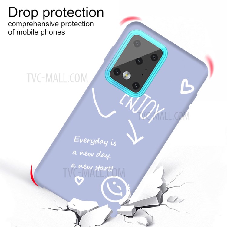 Letters Printing Matte TPU Phone Case for Samsung Galaxy S20 Ultra - Blue-3