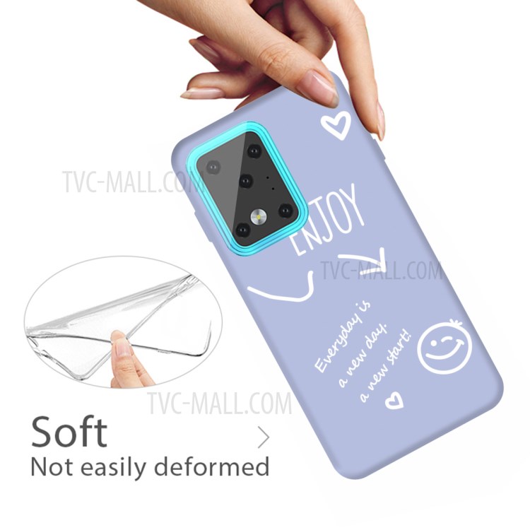 Letters Printing Matte TPU Phone Case for Samsung Galaxy S20 Ultra - Blue-4