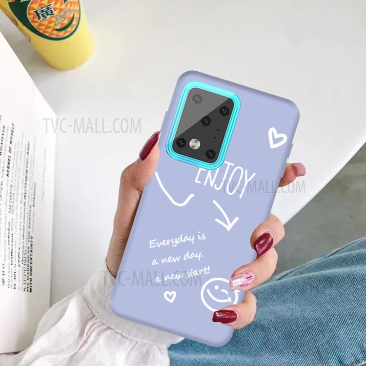 Letters Printing Matte TPU Phone Case for Samsung Galaxy S20 Ultra - Blue-5