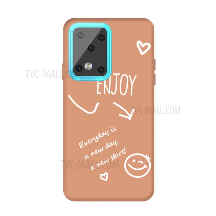Letters Printing Matte TPU Phone Case for Samsung Galaxy S20 Ultra - Coral-1