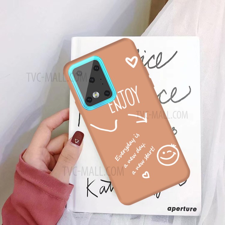 Letters Printing Matte TPU Phone Case for Samsung Galaxy S20 Ultra - Coral-2