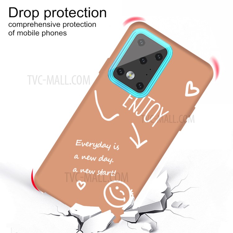 Letters Printing Matte TPU Phone Case for Samsung Galaxy S20 Ultra - Coral-3