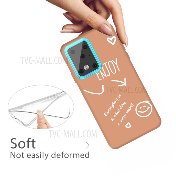 Letters Printing Matte TPU Phone Case for Samsung Galaxy S20 Ultra - Coral-4