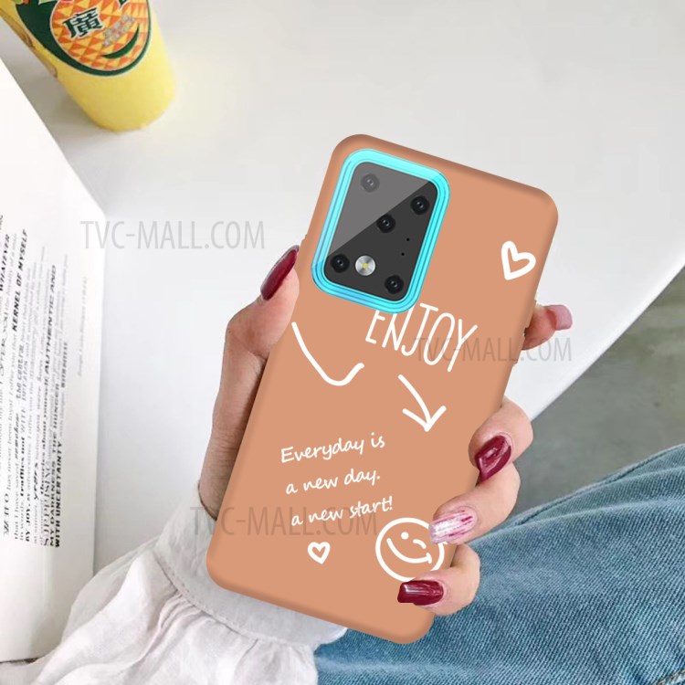 Letters Printing Matte TPU Phone Case for Samsung Galaxy S20 Ultra - Coral-5