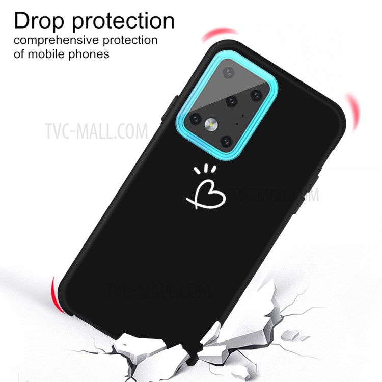 Love Heart Pattern Printing Matte TPU Back Shell for Samsung Galaxy S20 Ultra - Black-3