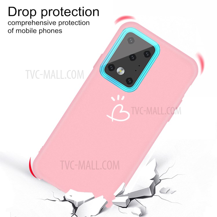 Love Heart Pattern Printing Matte TPU Back Shell for Samsung Galaxy S20 Ultra - Pink-3