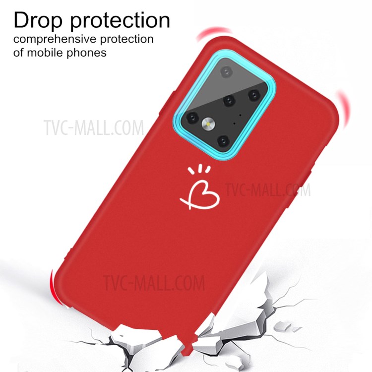 Love Heart Pattern Printing Matte TPU Back Shell for Samsung Galaxy S20 Ultra - Red-3