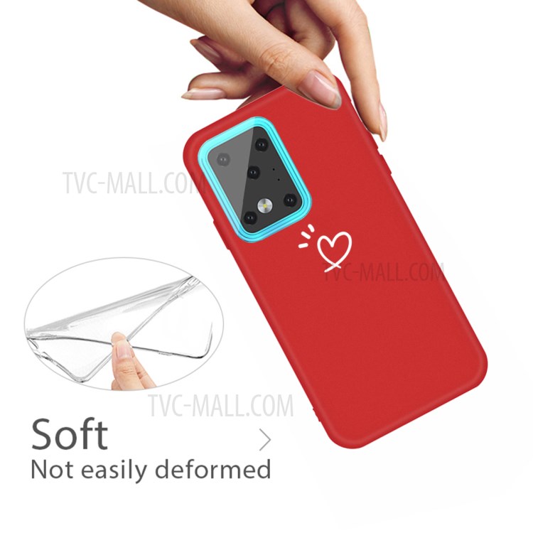 Love Heart Pattern Printing Matte TPU Back Shell for Samsung Galaxy S20 Ultra - Red-4