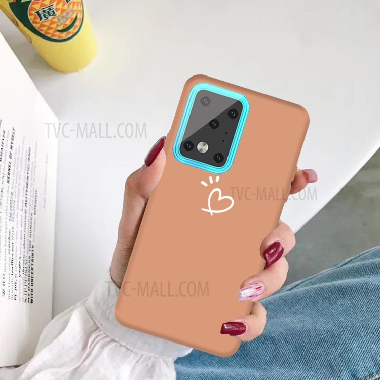 Love Heart Pattern Printing Matte TPU Back Shell for Samsung Galaxy S20 Ultra - Coral-5