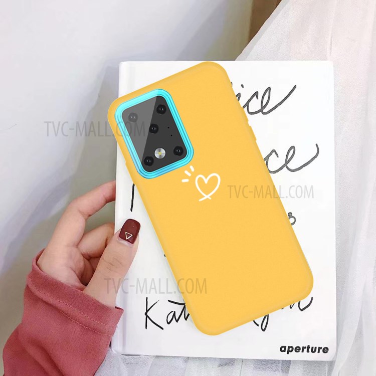 Love Heart Pattern Printing Matte TPU Back Shell for Samsung Galaxy S20 Ultra - Yellow-2
